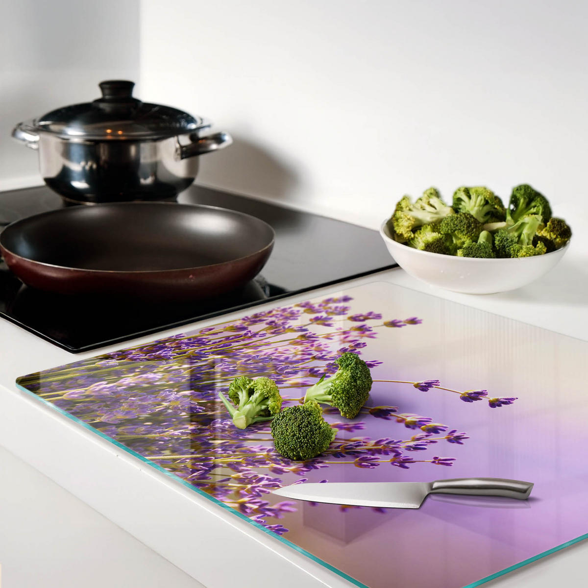 GLASPLATTE 60x52 cm Lavendel - Lila, Glas (60/0.4/52cm) - TULUP