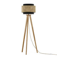 TALNA SVETILKA Morten Ratan/črna - črna, les (45/45/142cm) - Vicco