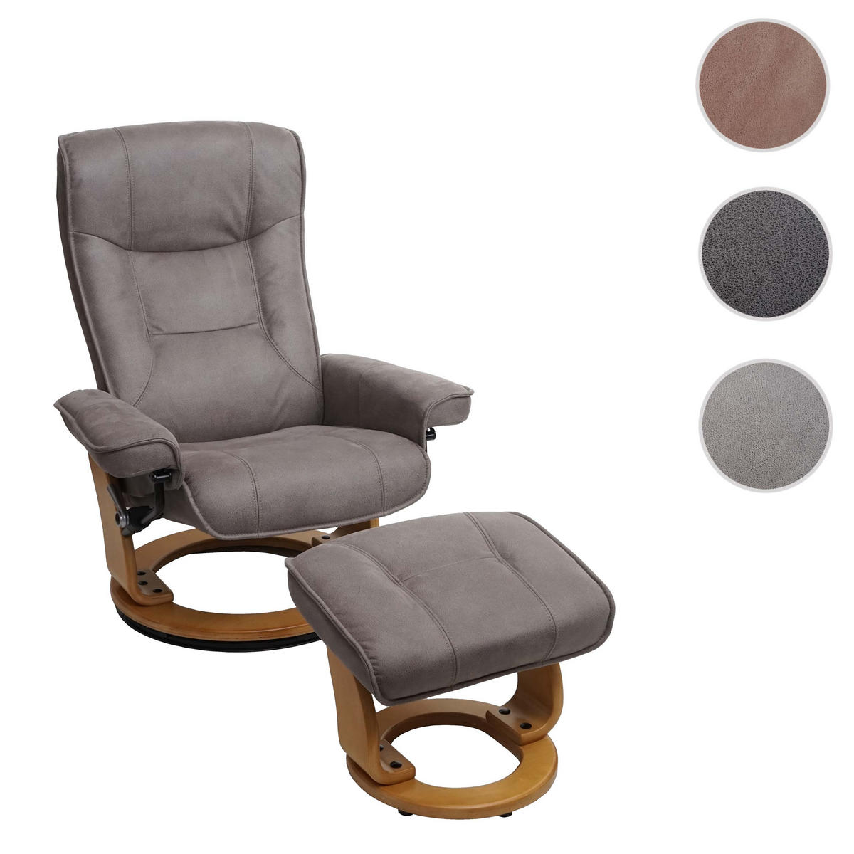 RELAXSESSELSET Hellgrau - Hellgrau, Textil (86/105/131cm) - MCA