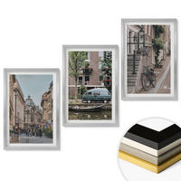 WANDBILDER 3er Set - 40x60 cm Silberner Rahmen - Stadtansichten von Gebäuden - Silberfarben, Kunststoff (40/60cm) - ArtPrintCave