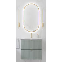 BADMÖBEL-SET 2-TLG. Newport-56 - Grün, Holzwerkstoff (60/190/40cm) - Lomado