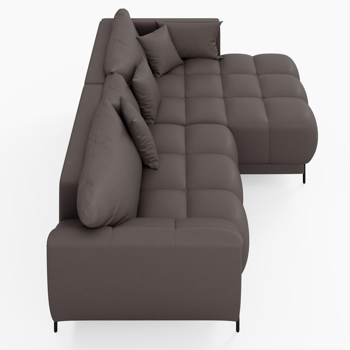ECKSOFA LEGRO Rechts Schwarz Velours Pet Friendly L-Form Couch mit Schlaffunktion & Bettkasten - Schwarz, Holz (285/180cm) - Barchello