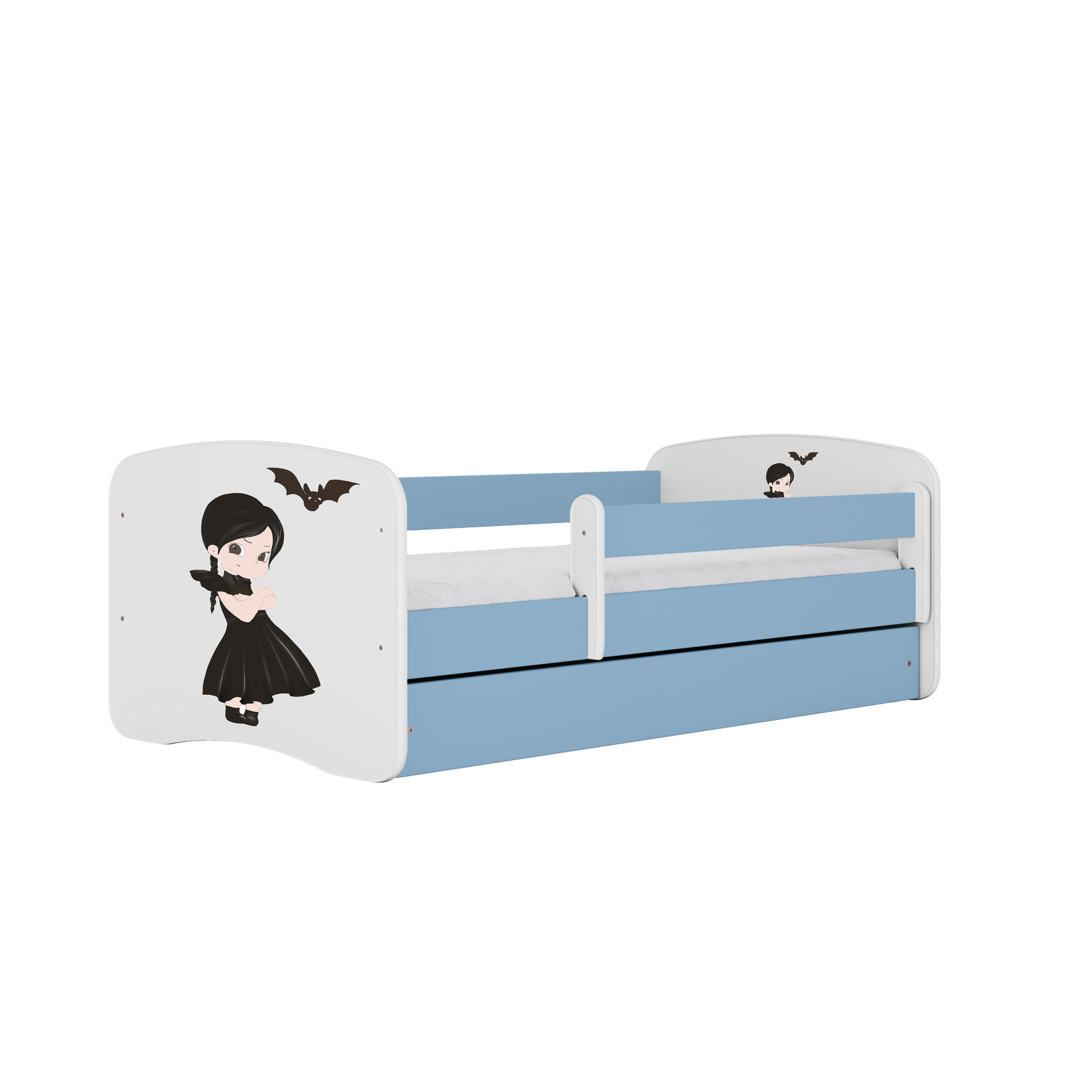 KINDERBETT Wednesday mit Schublade 140/70 80/61/144 - Blau, Holzwerkstoff (70/140cm) - RAUMHIRSCH FURNITURE
