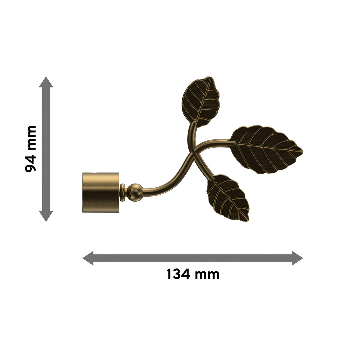ENDSTÜCKE FÜR GARDINENSTANGEN 16 mm Ø, Alessia Messing Antik, Packung 2 Stück - Messingfarben/Bronzefarben, Metall (13.4/9.4/9.4cm) - INTERDECO
