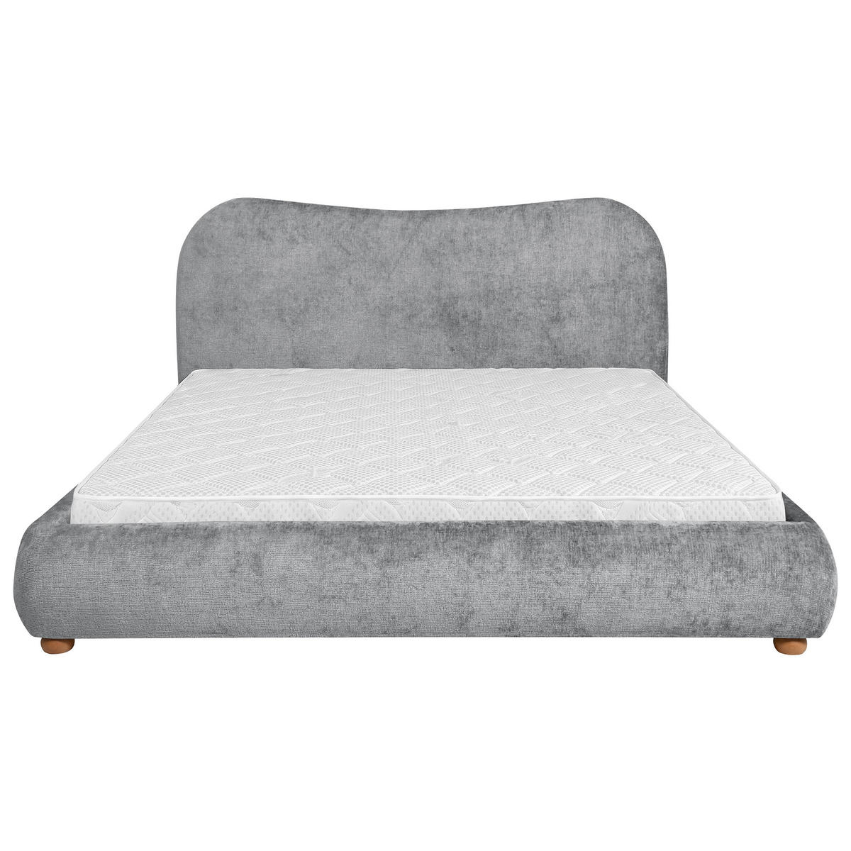 ČALOUNĚNÁ POSTEL Sonho, dvoulůžko 160x200 cm s pěnovou matrací 10 cm, žinylková látka, šedá - šedá, textil (160/200cm) - Beautysofa
