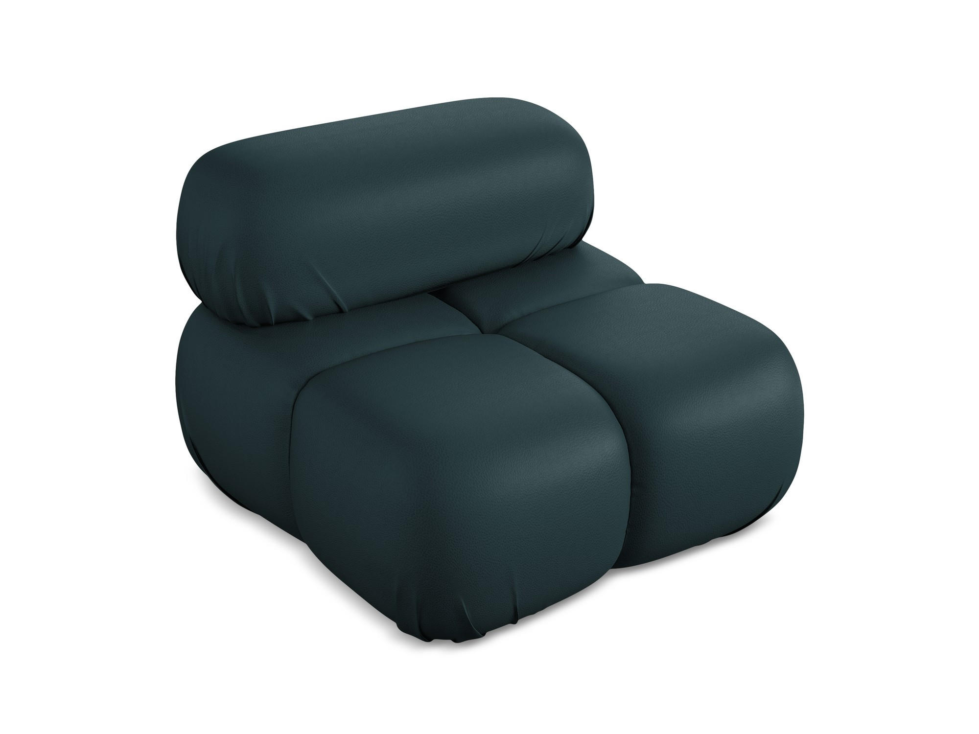 Thumbnail - Makamii Sessel, Petrol, Leder, 1-Sitzer, Füllung: Schaumstoff, 96x70x95 cm, Made in EU, Wohnzimmer, Sessel, Polstersesse...