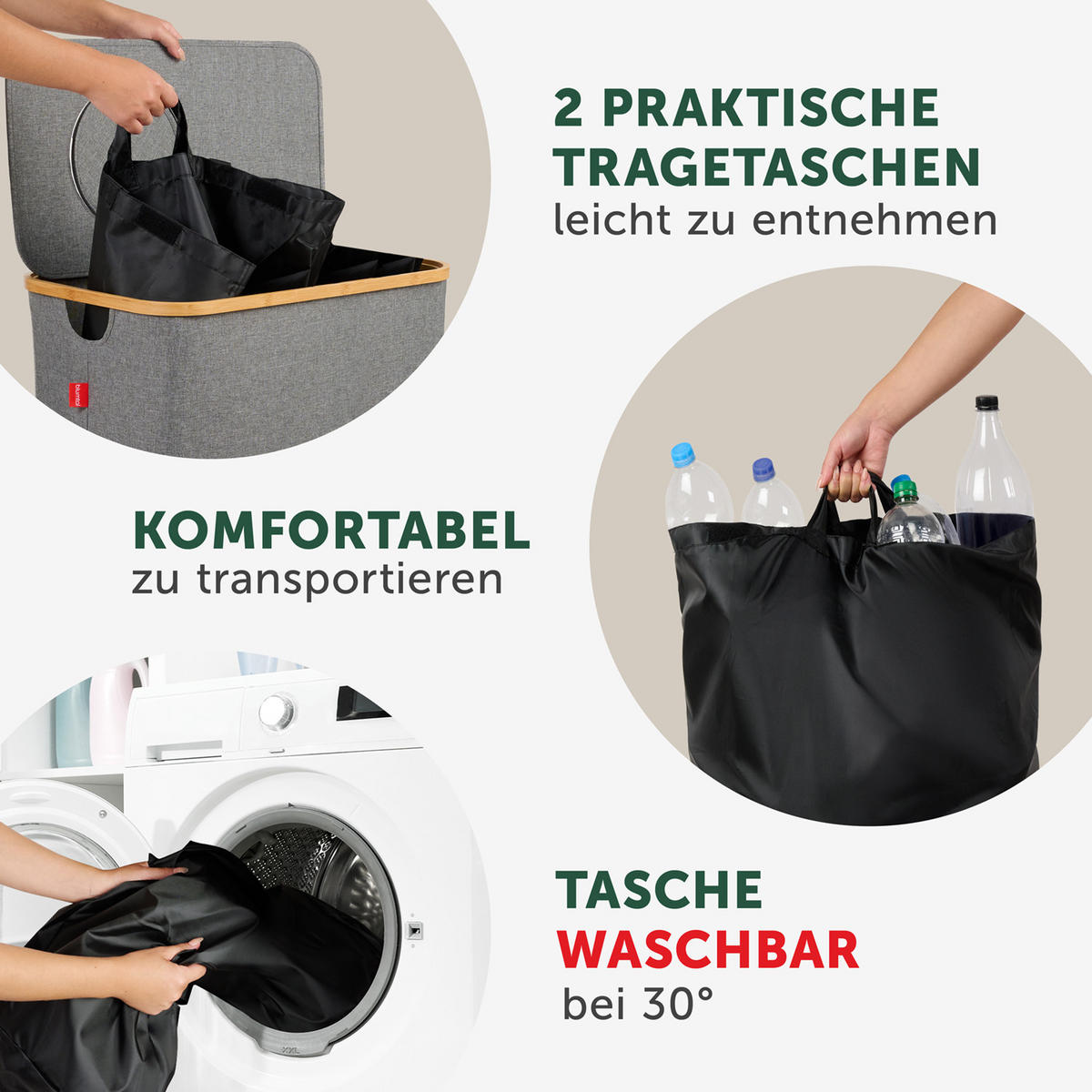 PFANDFLASCHEN-SAMMELBEHÄLTER 150L Grau (2 Fächer) - Grau, Kunststoff (37/4/57cm) - Blumtal