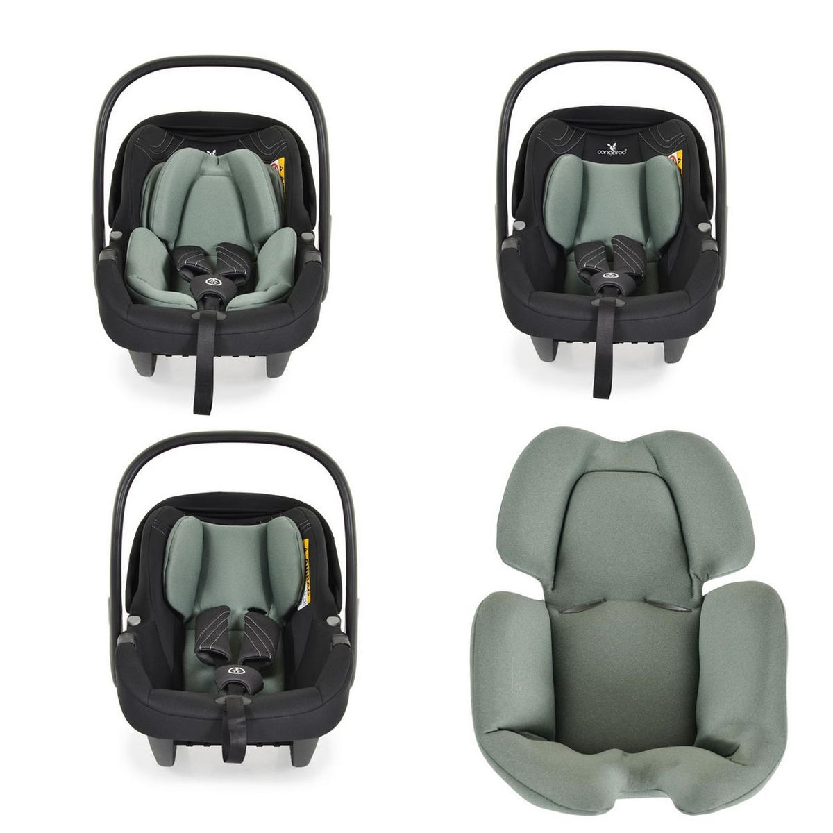 BABYSCHALE i-Size (40 - 83 cm) grün Gruppe 0+ Gurt, verstellbare Kopfstütze - Grün, Kunststoff (43/68/56cm) - Cangaroo