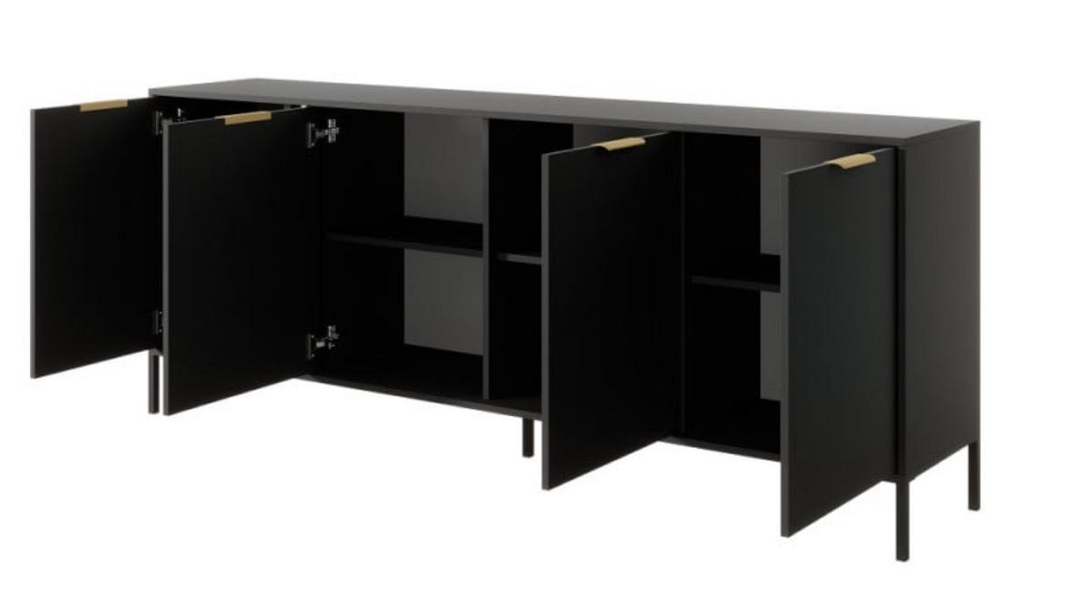 SIDEBOARD Anthrazit LARYSA E - Graphitfarben, Holzwerkstoff (202.9/81.4/39.5cm) - Sepro Meble