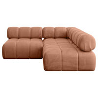 ECKSOFA modulares Sofa Samaro-L1 - 190x190x70 cm Apricot Velours - Koralle, Holzwerkstoff/Textil (190/190cm) - ALTDECOR