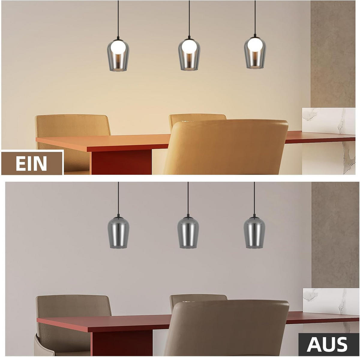 KRONLEUCHTER Leuchtind 12.0/12.0/142.5 cm - Dunkelgrau, Glas (142.5/12/12cm) - ZMH