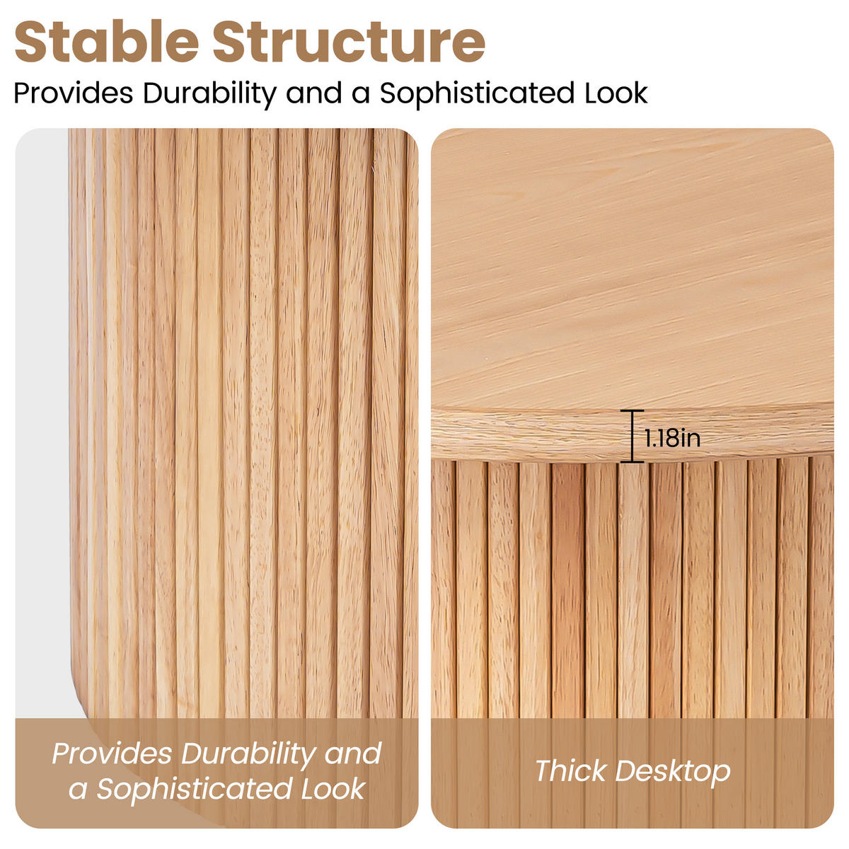 COUCHTISCH aus massivem Holz - Naturfarben, Holzwerkstoff (90/90/45cm)