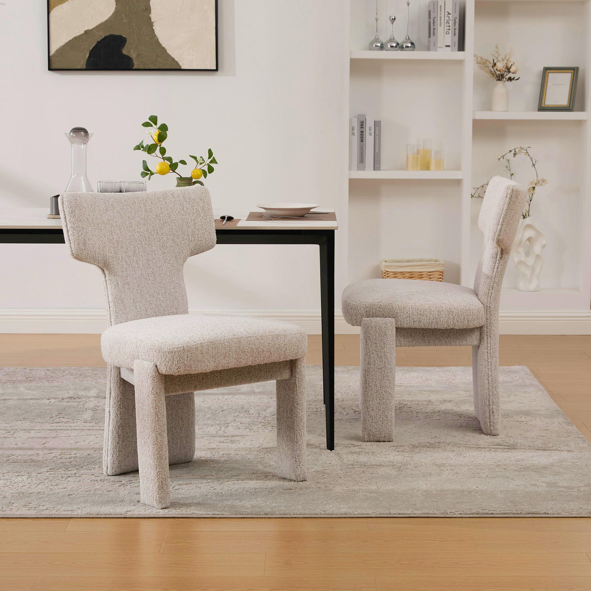 POLSTERSTUHL DE-36481 2er Set mit Holzbeinen Beige - Beige, Holzwerkstoff (56/86/64cm) - ComfortXL