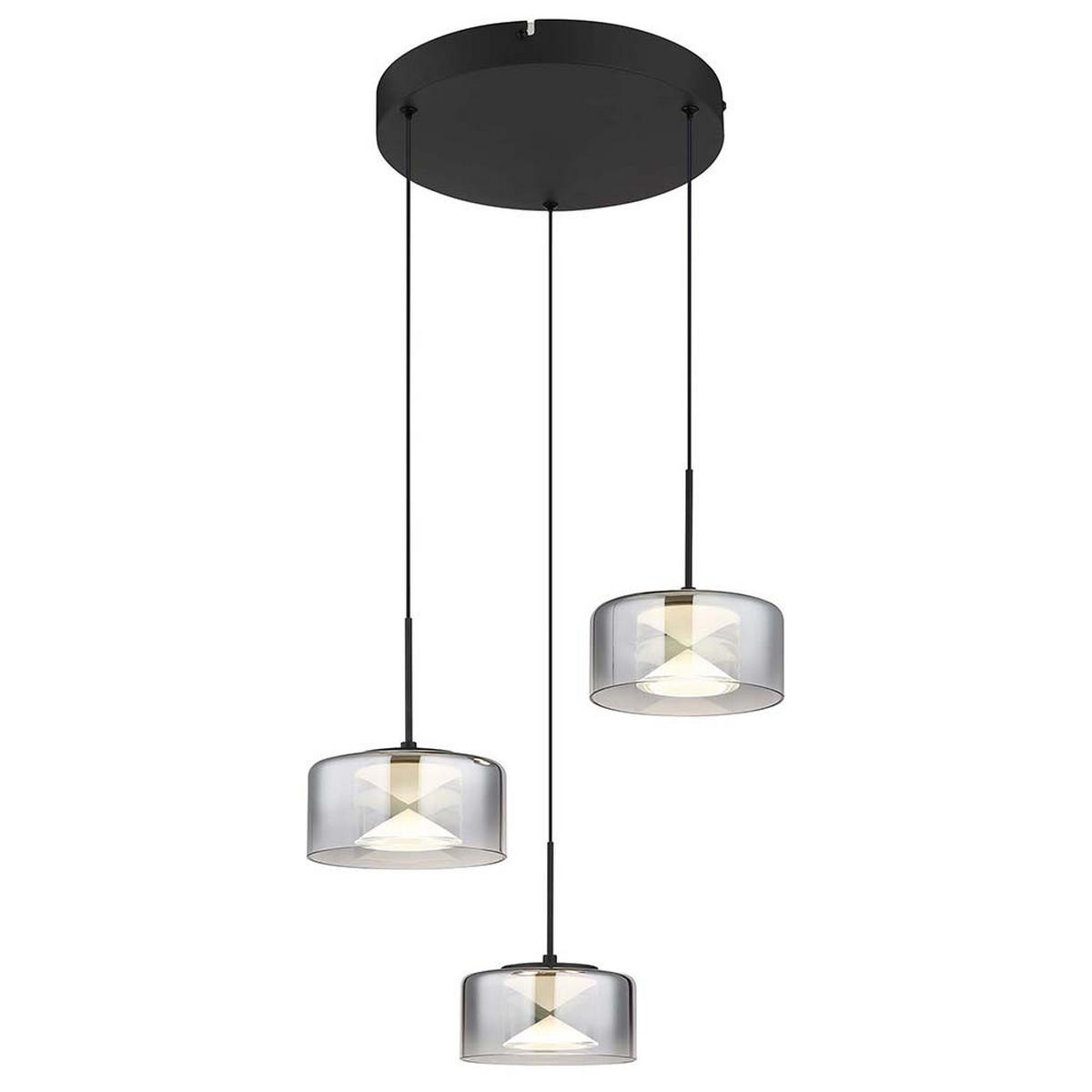 LED HÄNGELEUCHTE Glas Grau Rauchoptik - Grau, Glas (40/39/150cm) - Globo Lighting