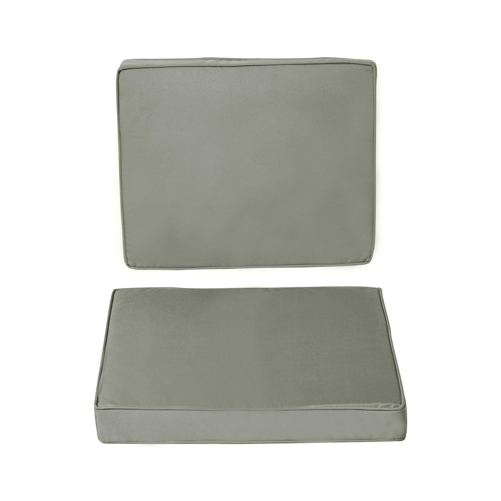 SITZKISSEN 2er-Set 56 x 52 cm - Dunkelgrau, Kunststoff (52/7/56cm) - Outsunny