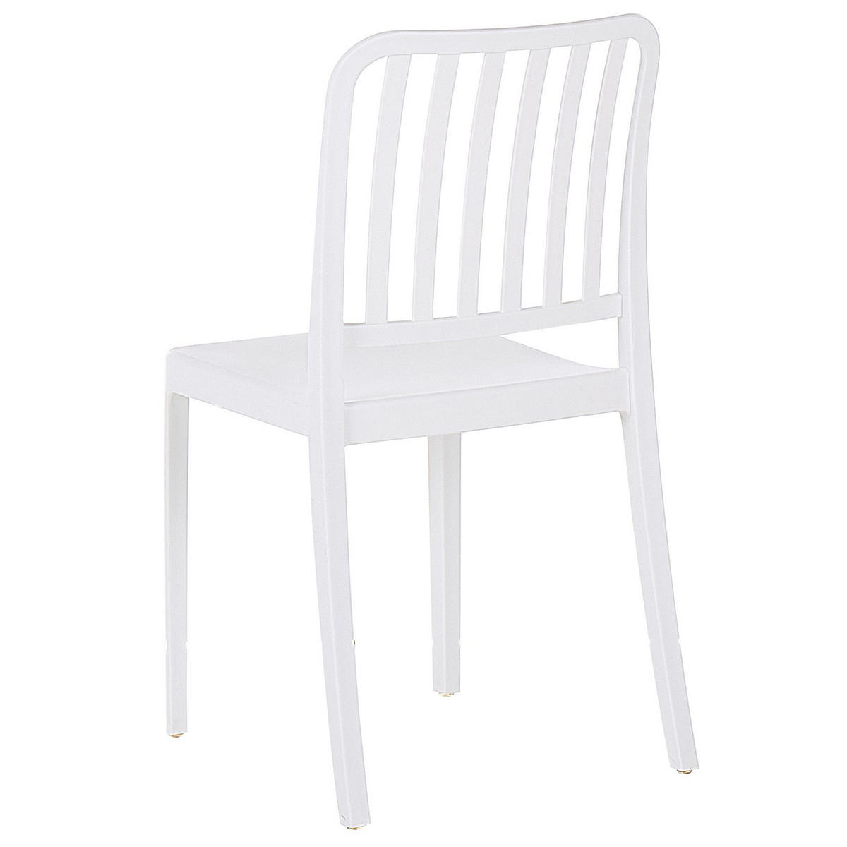 GARTENSTUHL 2er-Set Kunststoff weiß Sersale - Weiß, Kunststoff (42/82/47cm) - Beliani