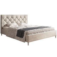 BETT Beige LUXO 6 Gepolstert Auf Hohen Beinen 180x200 cm - Beige, Textil (180/200cm) - Sepro Meble