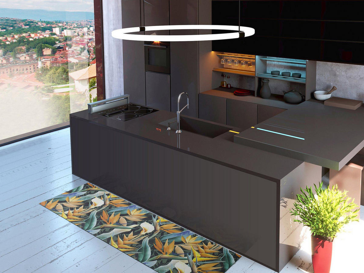 VINYL-KÜCHENTEPPICH Gelb Ricci 52/100 cm - Gelb, Kunststoff/Textil (52/100cm) - Atticgo