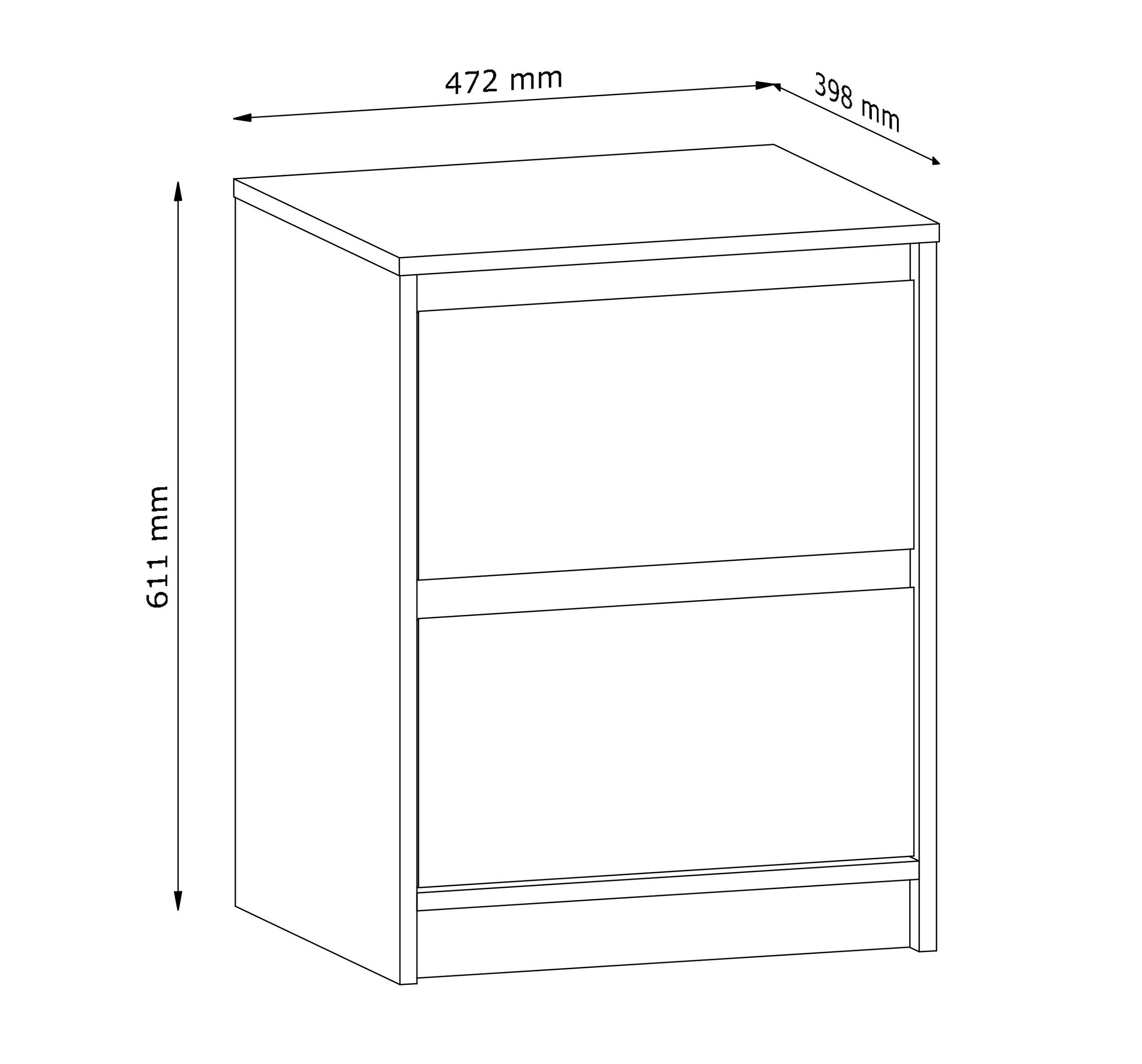 NACHTTISCH Mormanno 2S Eiche Cremona – klassisches Design im Holzdekor - Eichefarben, Holzwerkstoff (47/59.5/40cm) - AX Living