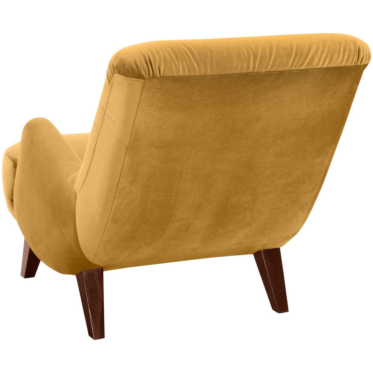 SESSEL Kajsa 71x80x101 Bezug Samtvelours Buche nussbaum/mais - Messingfarben/Nussbaumfarben, Kunststoff (101/80/71cm) - 58aufmkessel