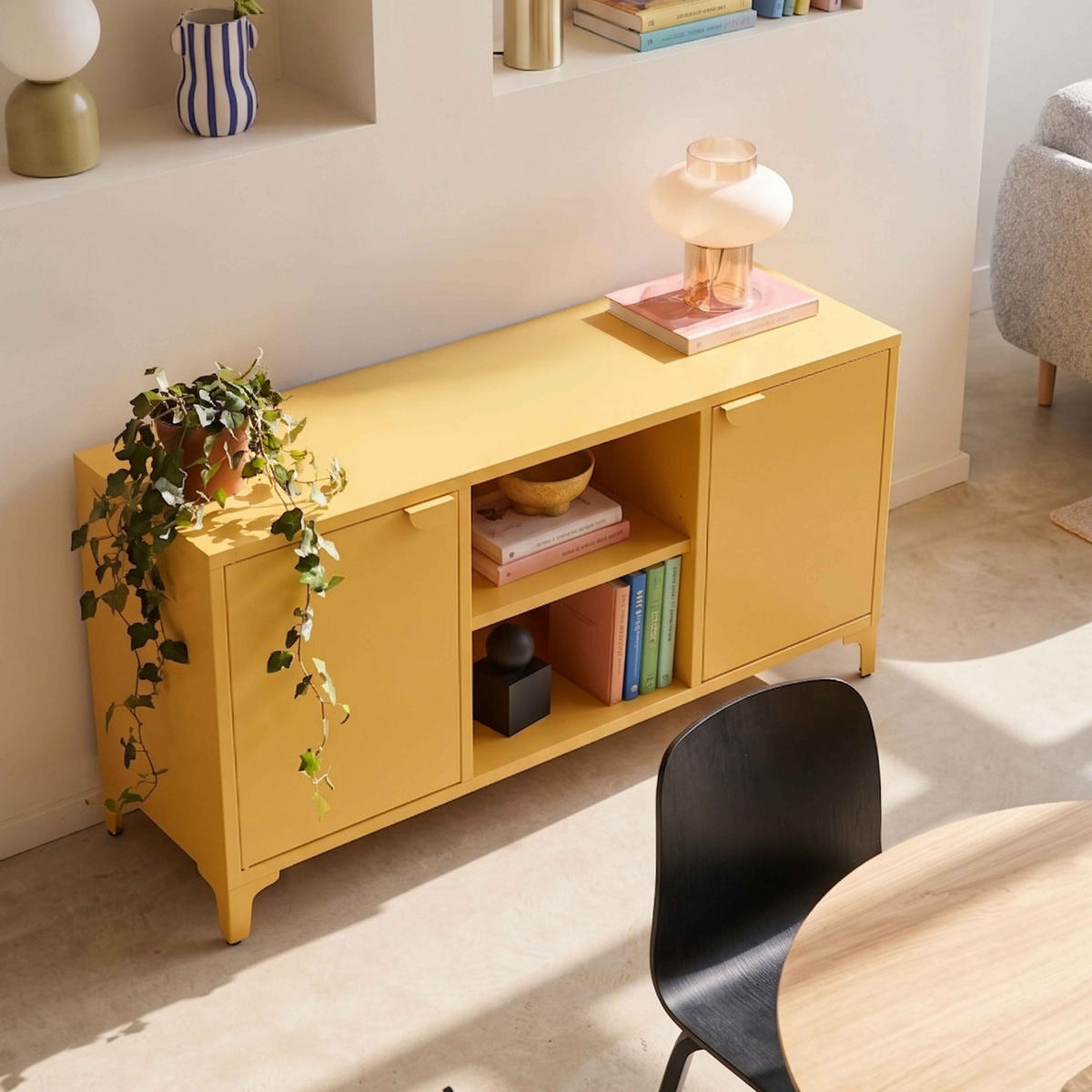 SIDEBOARD 120 cm, Gelb - Gelb, Metall (120/63/40cm) - Oviala