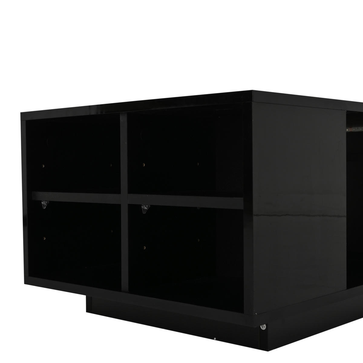 COUCHTISCH DE-095 LED Schwarz - Schwarz, Holzwerkstoff (50/100/36cm) - ComfortXL