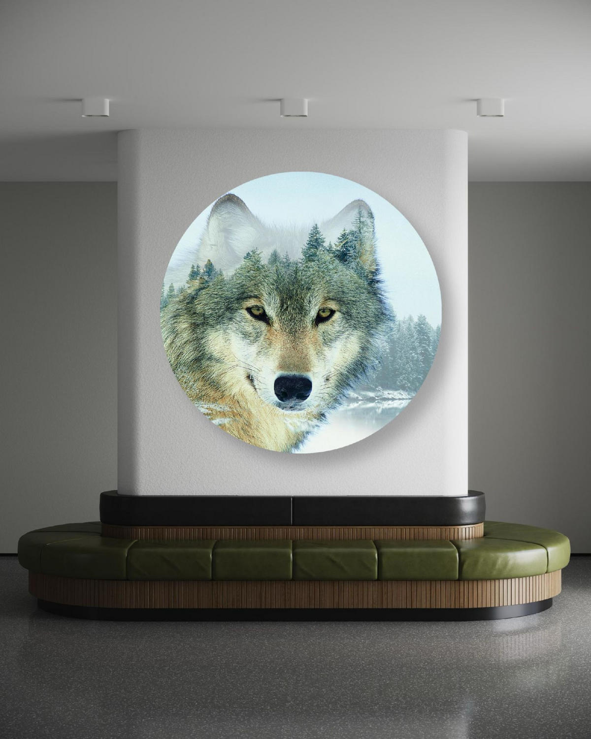 RUNDES BILD Grau 40/40 cm - Weiß/Grau, Textil (40/40cm) - KUNSTLOFT
