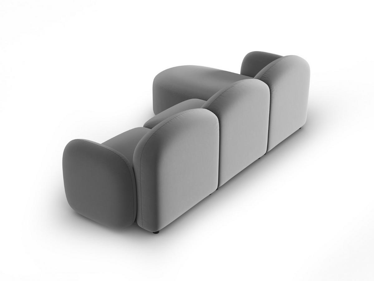 ECKSOFA rechts Blair aus Samt hellgrau 4 Sitzplätze - Hellgrau, Textil (155/272cm) - Micadoni