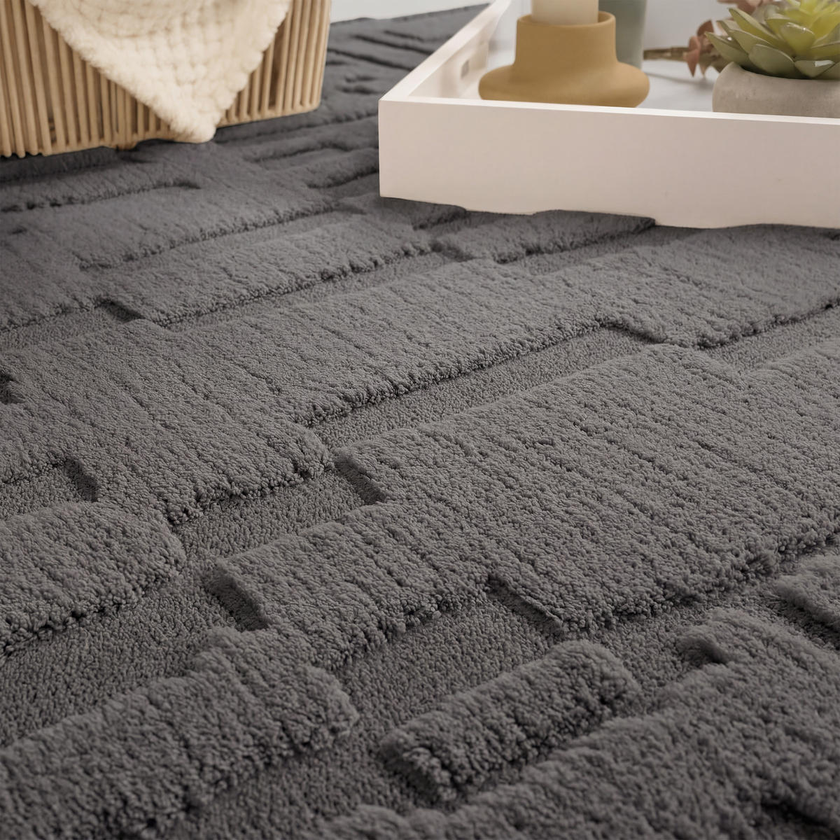 HOCHFLORTEPPICH 160/220 cm Tokio 476 - Anthrazit, Textil (160/220cm) - Paco Home