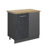 ECKUNTERSCHRANK R-Line Schwarz Beton 86 cm AP Eiche - Anthrazit/Schwarz, Holzwerkstoff (86/81.6/60cm) - Vicco