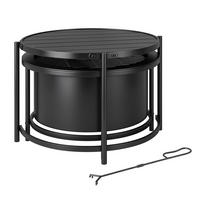 FEUERSTELLE Edelstahl Stahl Schwarz - Schwarz, Metall (63/41/66cm) - Outsunny