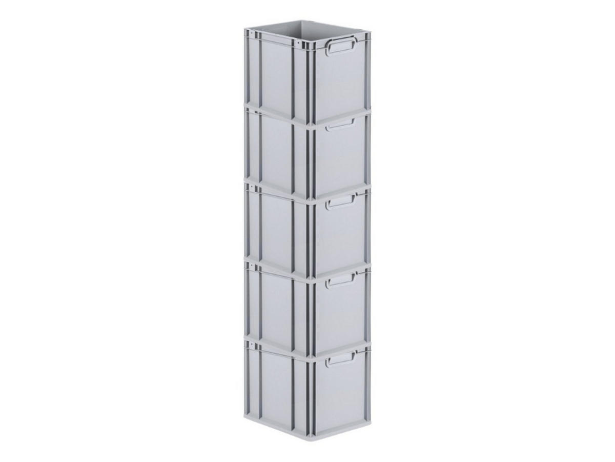 EUROBOX 5x Nextgen Economy Griffe Geschlossen 32x30x40cm 30 Liter - Grau, Kunststoff (30/32/40cm) - PROREGAL