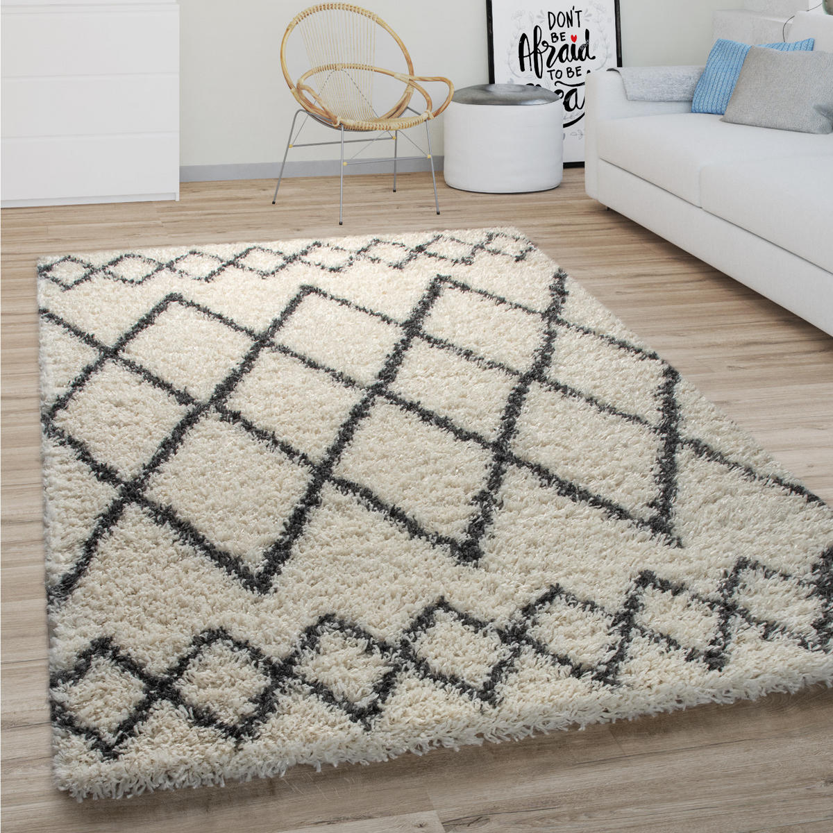 HOCHFLORTEPPICH 60/100 cm Kalmar 445 - Creme, Textil (60/100cm) - Paco Home