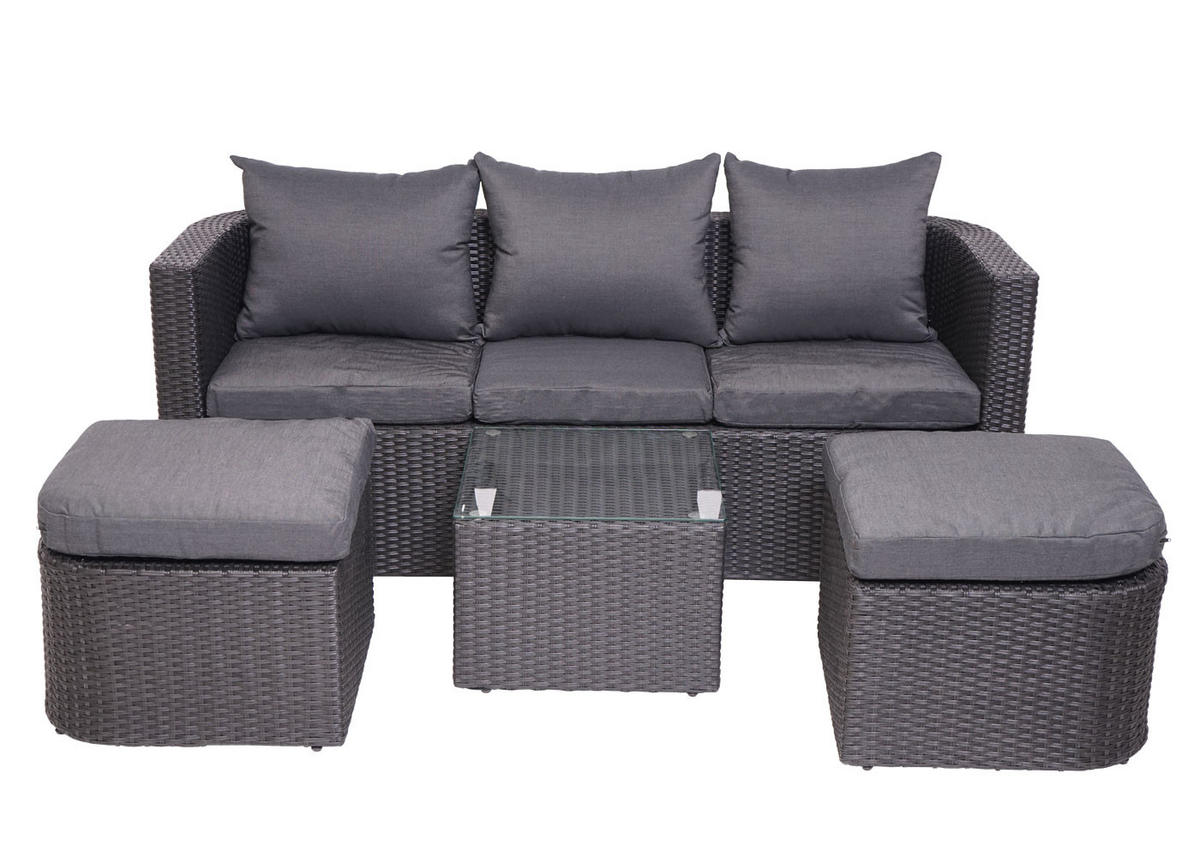 LOUNGE-SET Anthrazit - Anthrazit, Holz - MCW