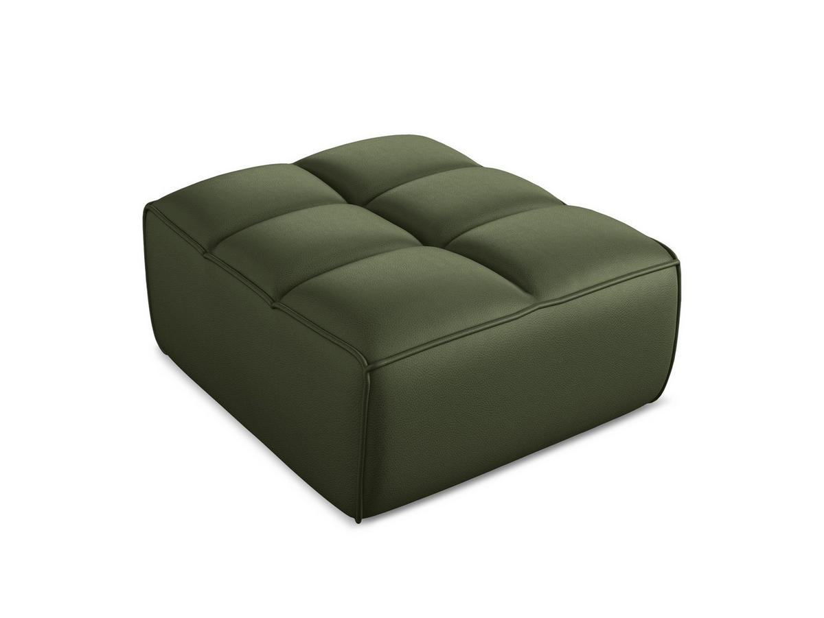 POUF Kunstleder Grün - Schwarz/Grün, Leder/Kunststoff (80/43/93cm) - Makamii