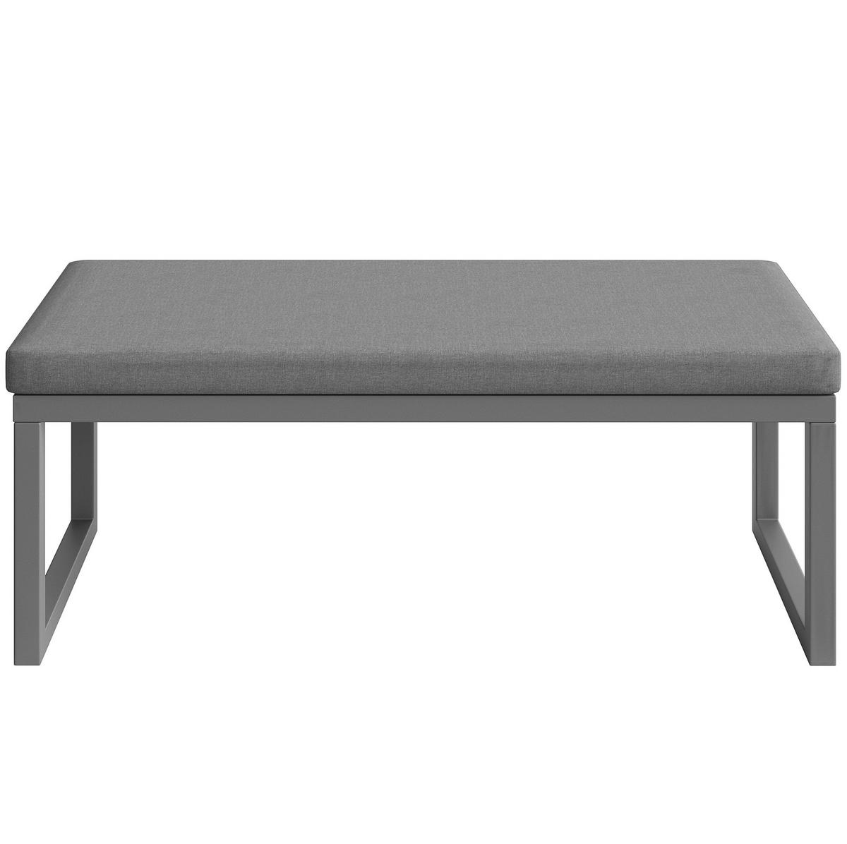 GARTENSETS aus Rattan & Eisen 121,5x61x77 cm Grau mit modularen Elementen - Grau, Metall - Modfu