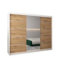 SCHWEBETÜRENSCHRANK 200/250/62 3-türig - Silberfarben/Eiche Artisan, Holz/Kunststoff (250/200/62cm) - Abiks Möbel