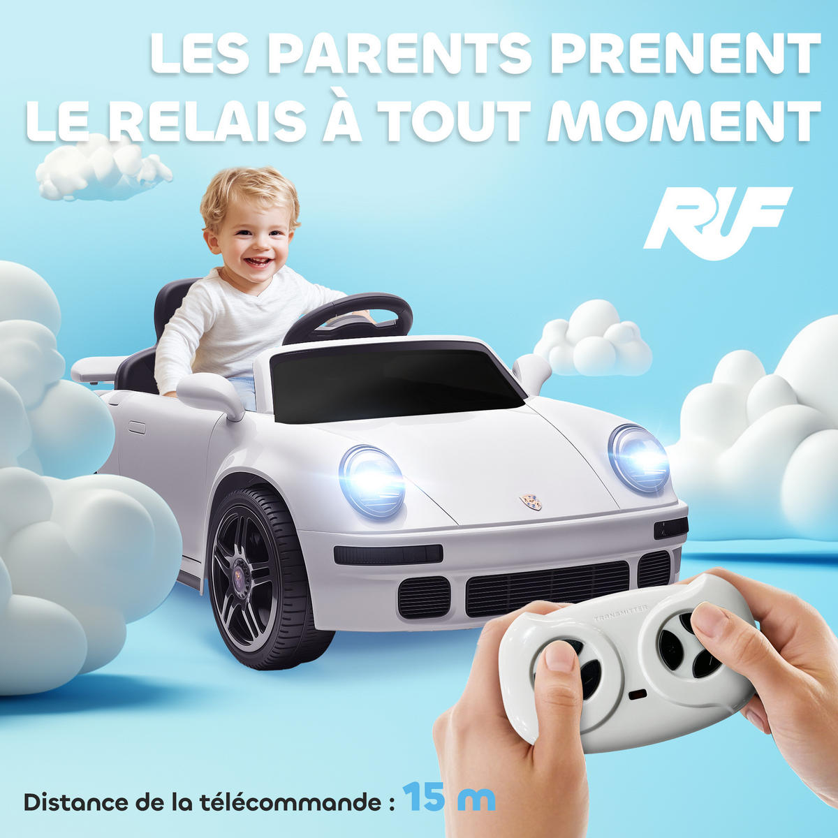 ELEKTRO-KINDERAUTO DE-13074 Fernbedienung Weiß - Weiß, Kunststoff (103/55/44cm) - ComfortXL
