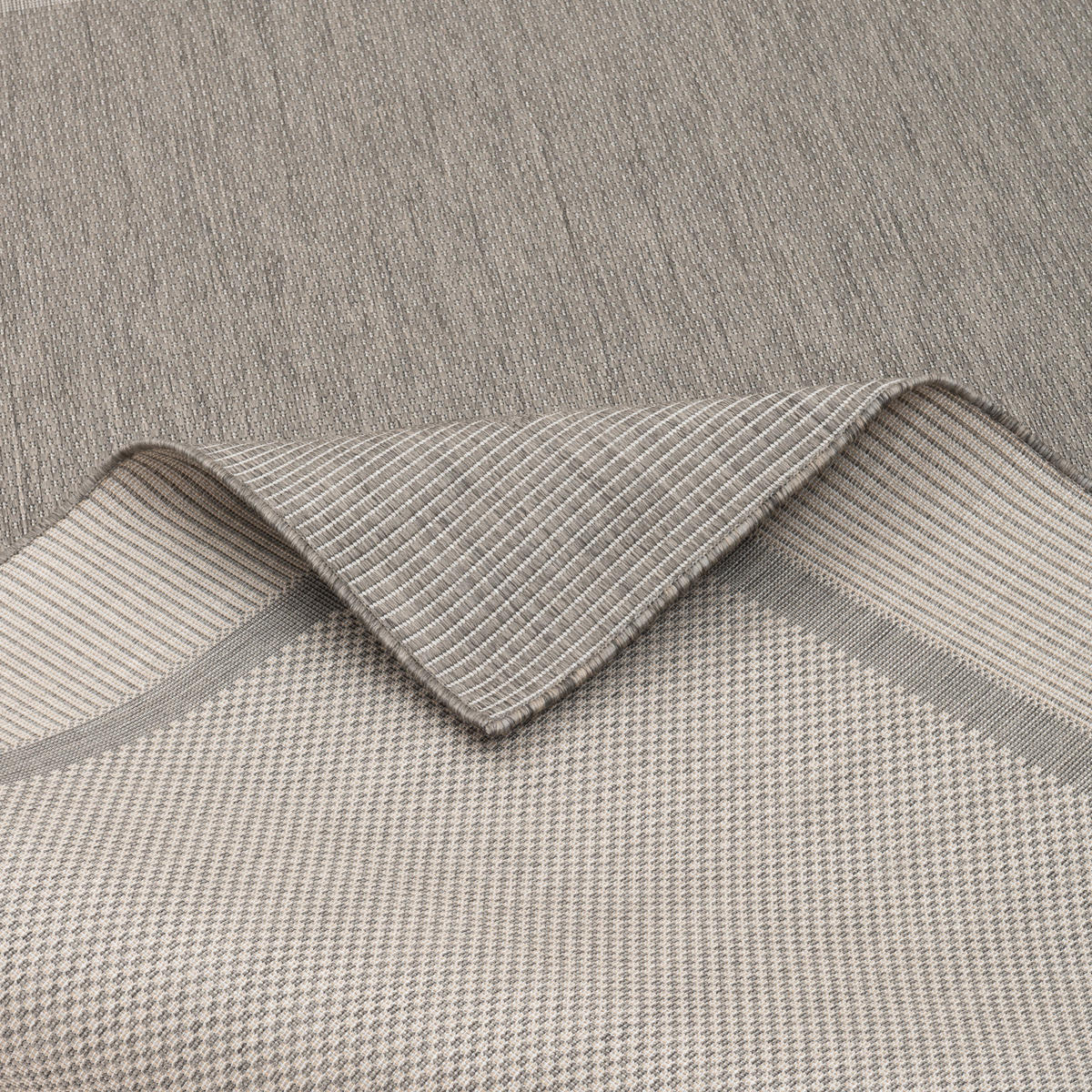 IN & OUTDOOR TEPPICH NATUR VALENCIA BORDÜRE - Anthrazit, Textil (120/170cm) - Pergamon