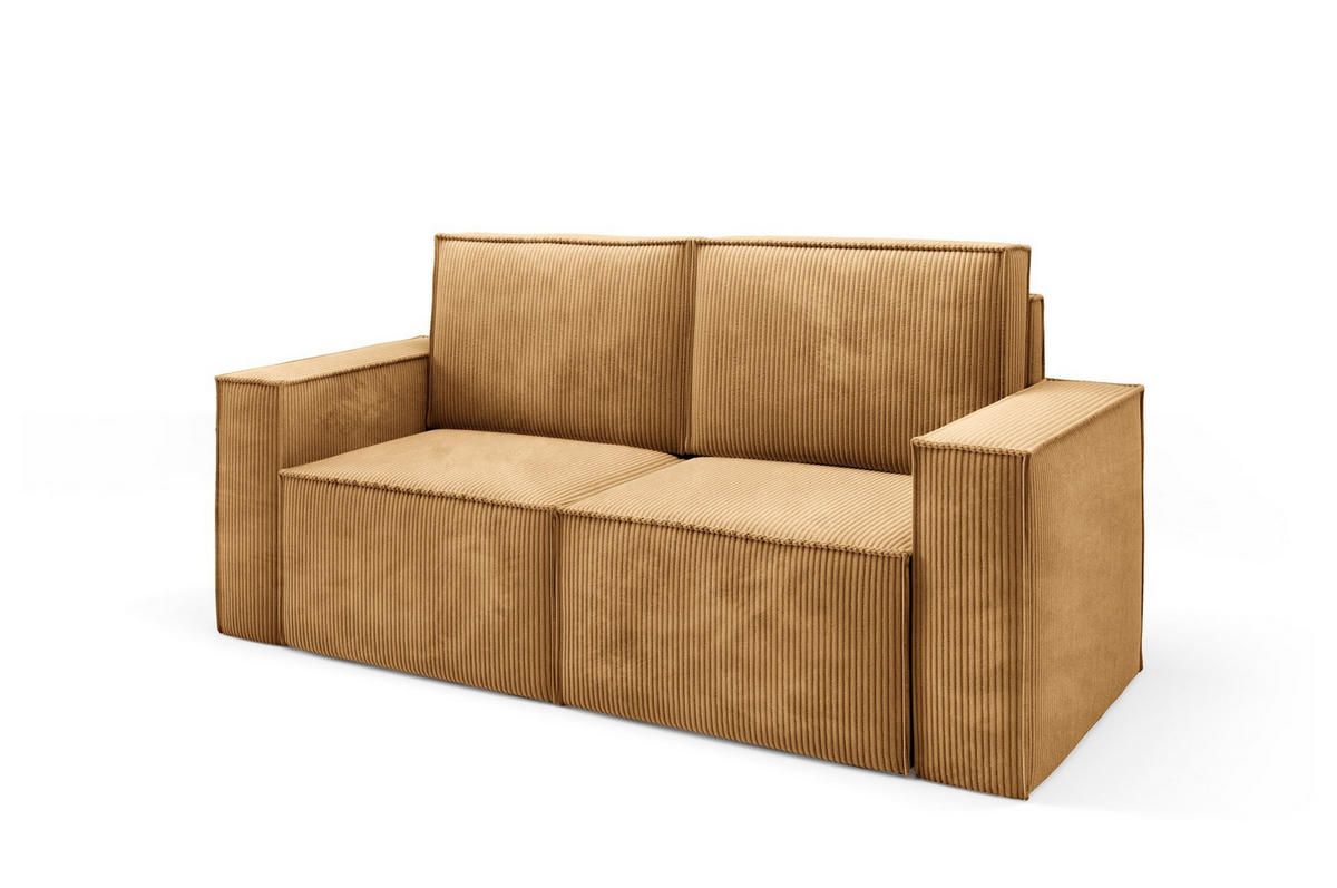 SOFA Orto Gelb, Zweisitzer Polstersofa - Gelb, Holzwerkstoff/Textil (178/93/82cm) - Bettso