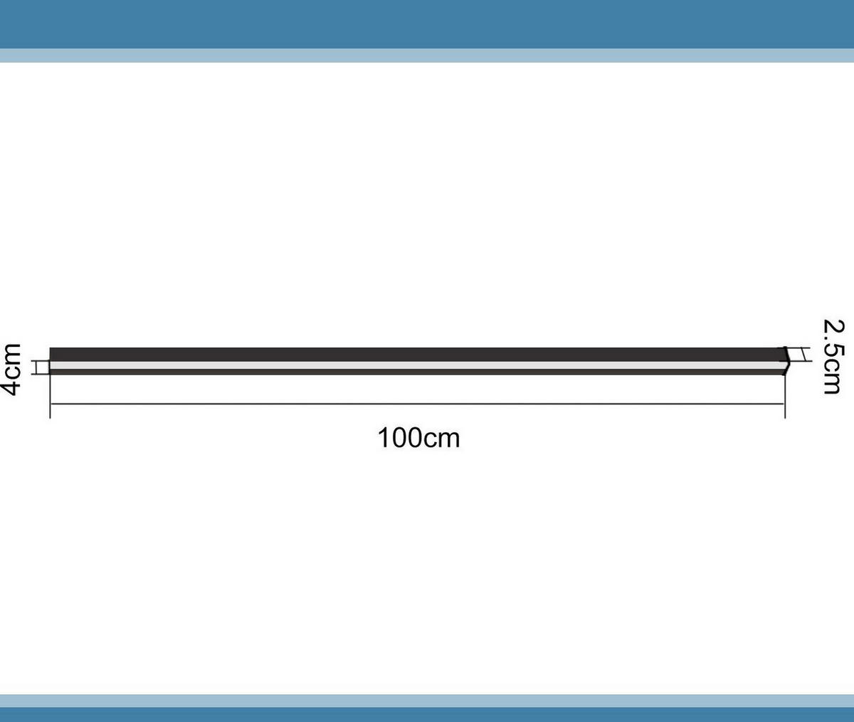 LED-WANDLEUCHTE Beaming 2.5/4/100 cm - Schwarz, Metall (4/100/2.5cm) - ZMH