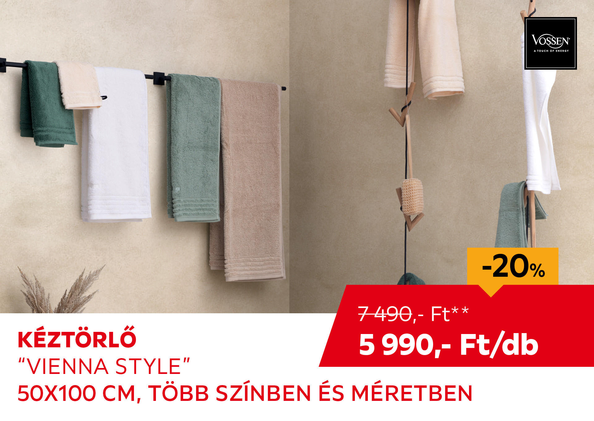 KÉZTÖRLŐ "VIENNA STYLE" 50X100 CM Kiemelt termék 7490 Ft.- helyett 5990 Ft.-