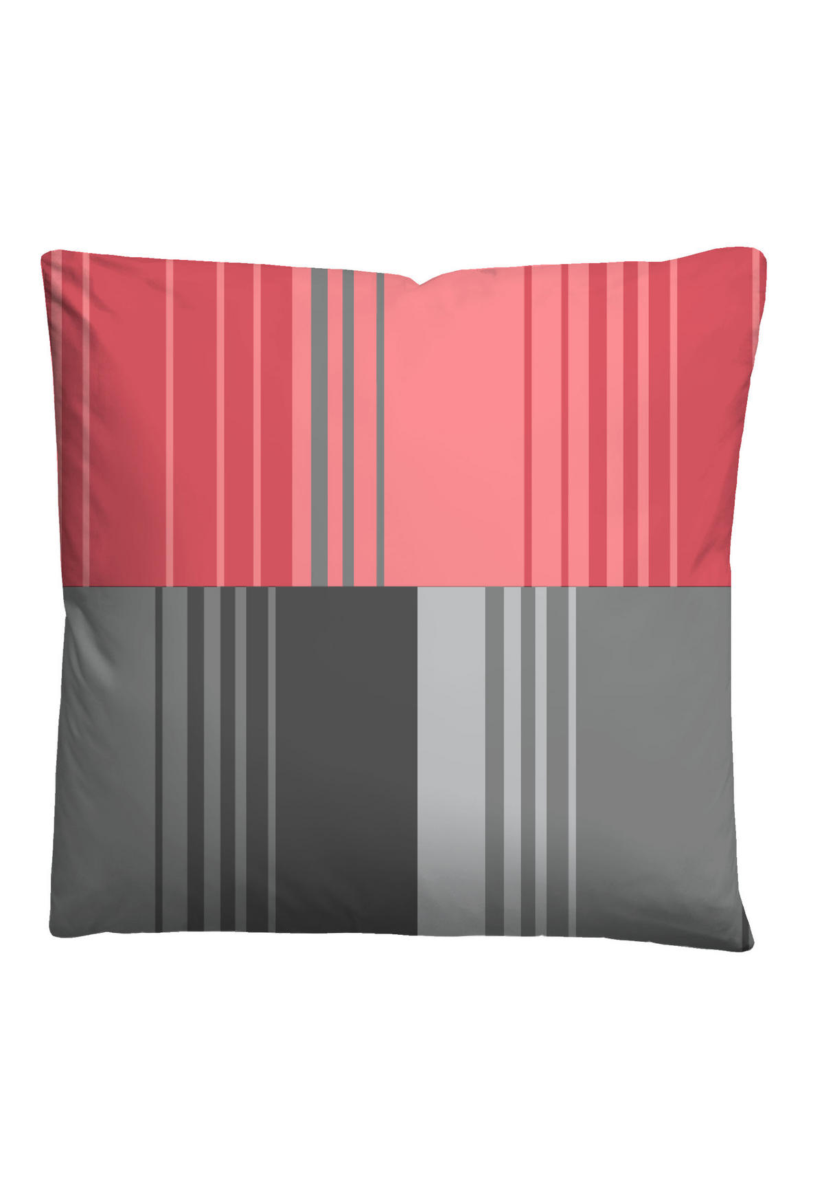 BETTWÄSCHE-GARNITUR Renforcé Streifenmix rot, 135x200 cm + 80x80 cm - Rot, Textil (135/200cm) - Castell