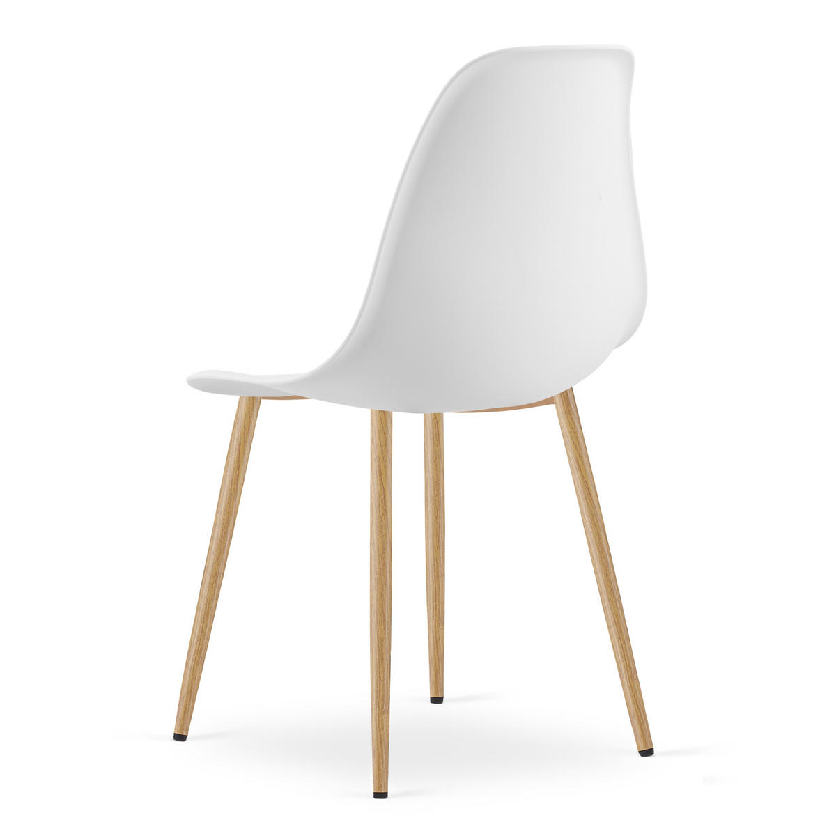 ESSZIMMERSTUHL 4-er Set KALEO weißer Sitz, natürliche Beine - Weiß/Naturfarben, Kunststoff (46/84/51cm) - Valora