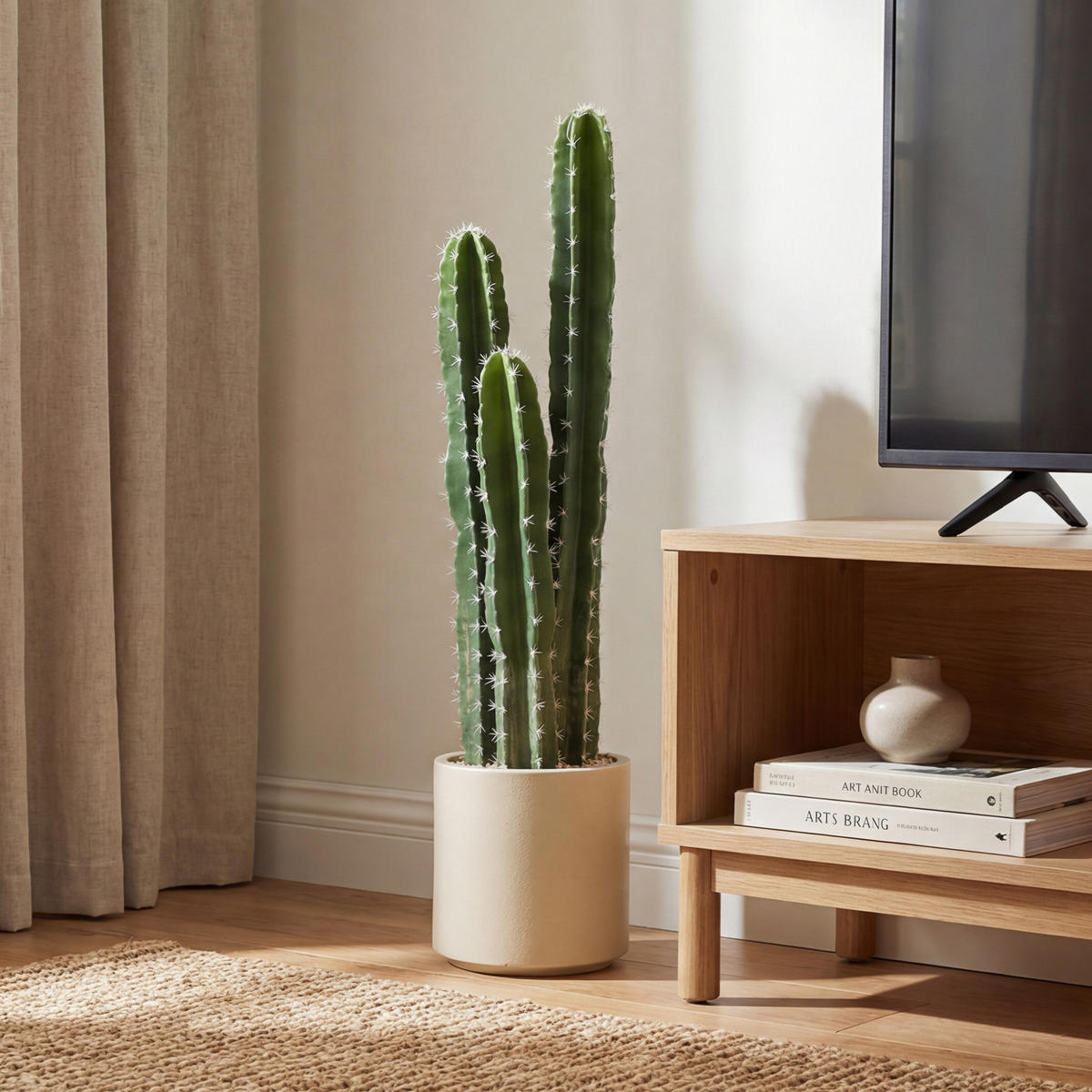 KUNSTPFLANZE Kunststoff Grün - Weiß/Grün, Kunststoff (95cm) - HOMCOM