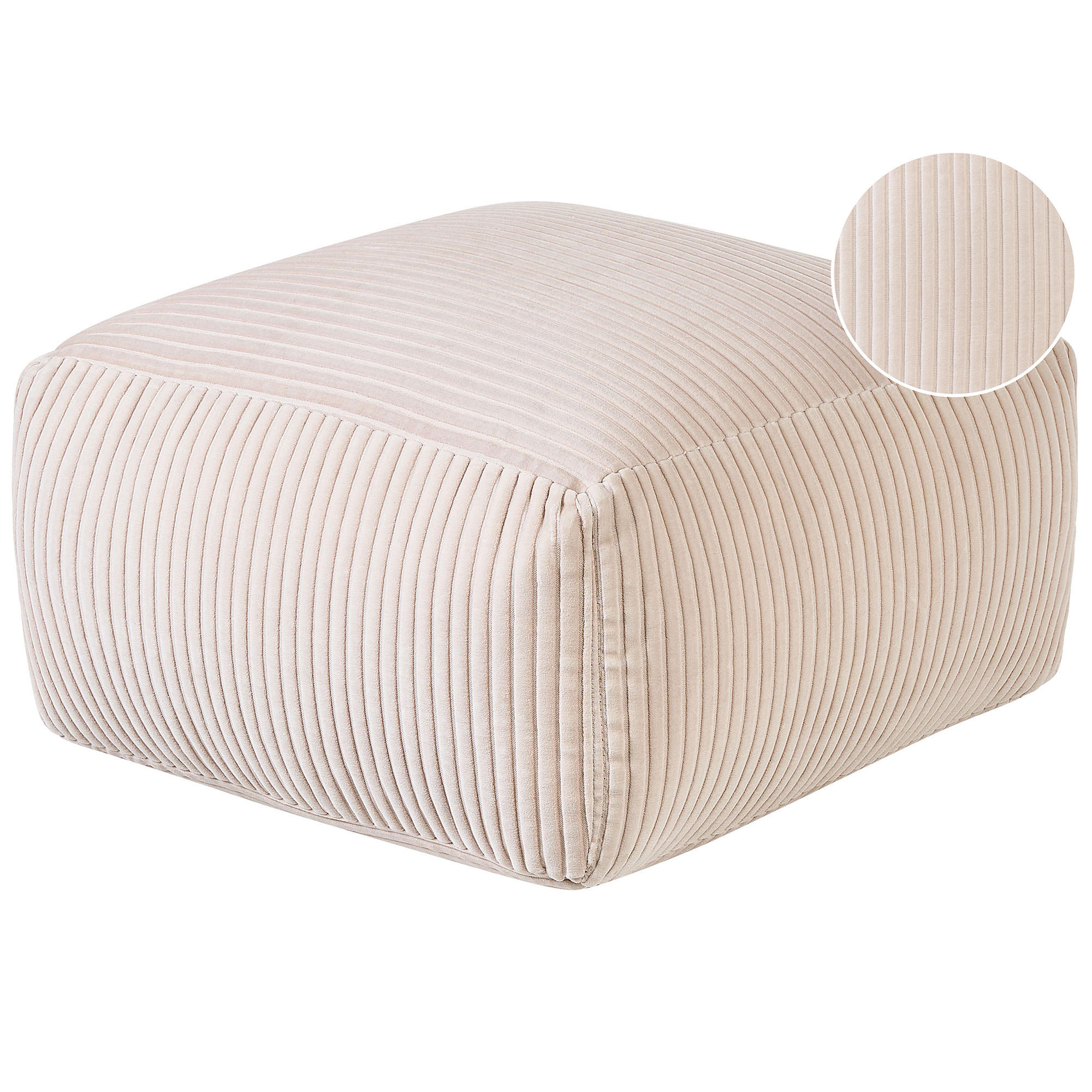 POUF Mukki 50/50/30 cm - Beige, Textil (50/30/50cm) - Beliani