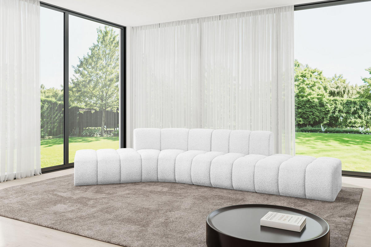 ECKSOFA modulares Sofa Solven-L1 - 380x174x70 cm Weiß - Weiß, Holzwerkstoff/Textil (380/174cm) - ALTDECOR