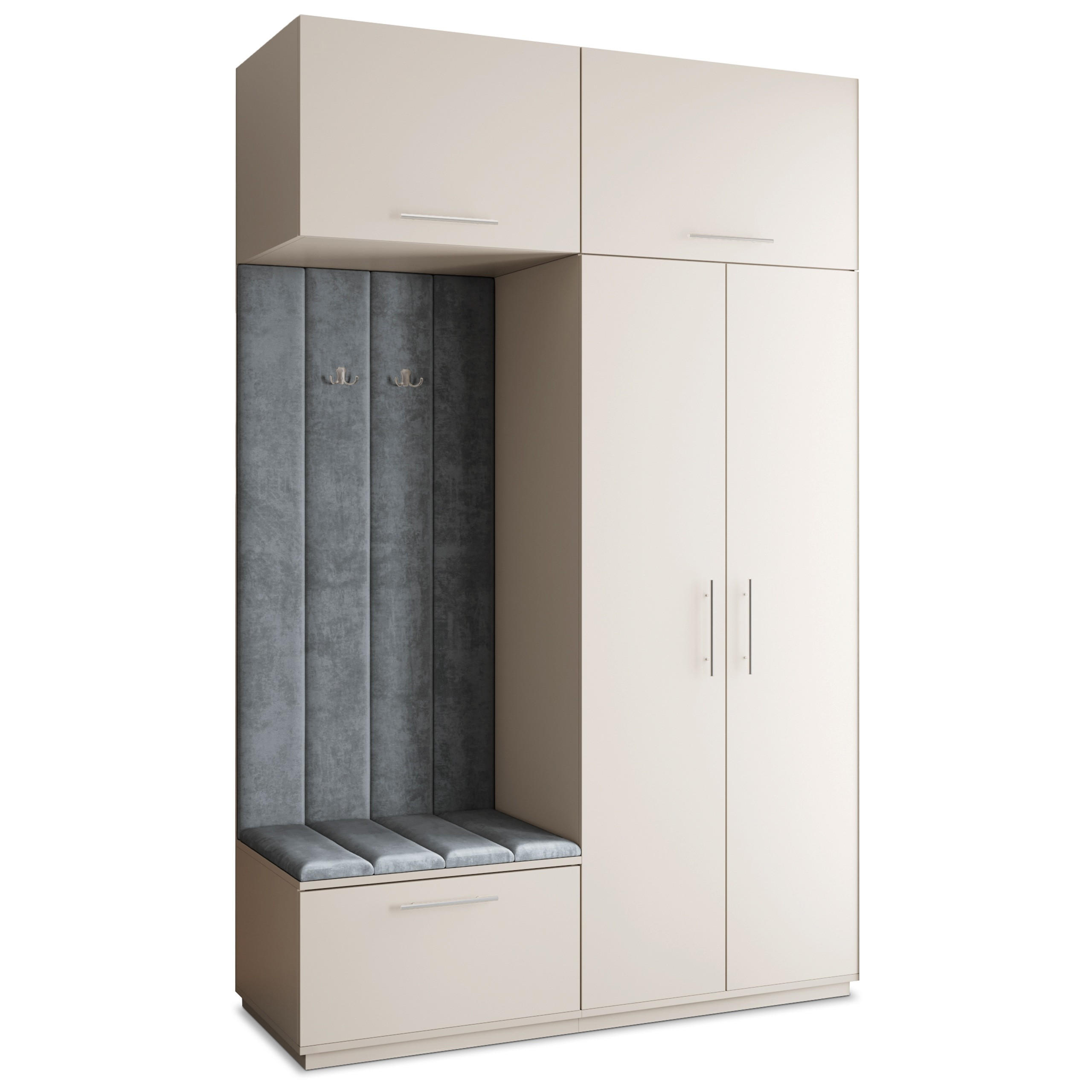Masseno Garderobenschrank Kaschmir, Grau 150x240x60 cm