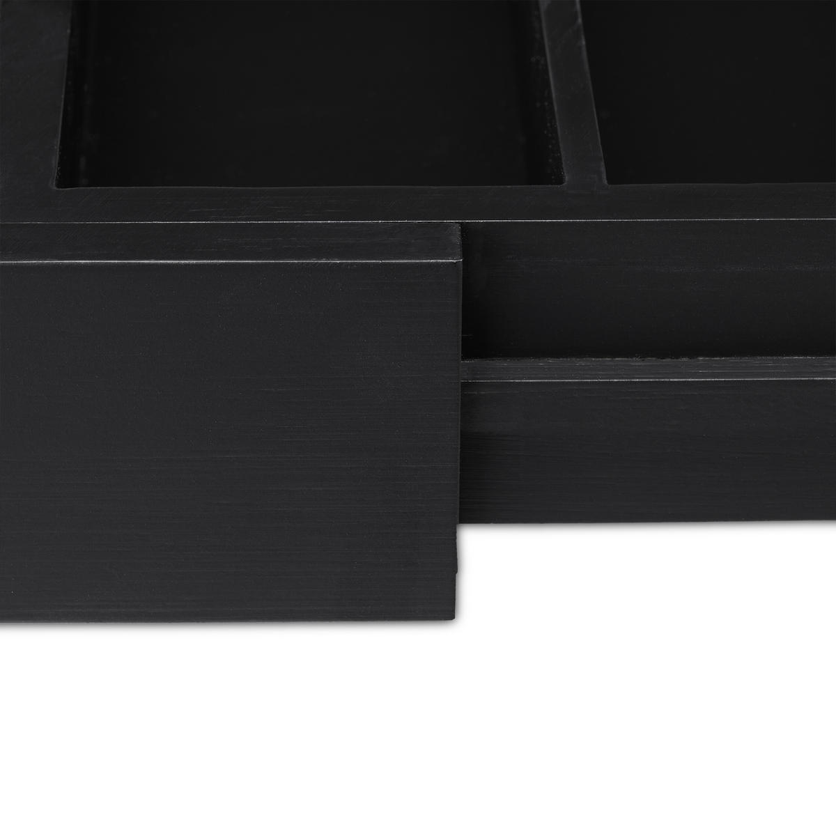 BESTECKKASTEN - Schwarz, Holz/Holzwerkstoff (48.5/5.5/37cm) - Relaxdays