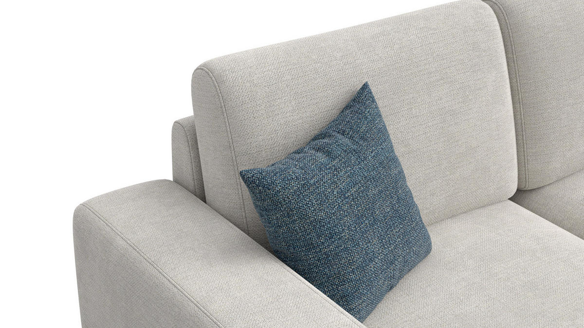 SOFA OTTO 3-Sitzer, creme - Creme/Schwarz, Holz/Textil (201/89/98cm) - Courtois Laville